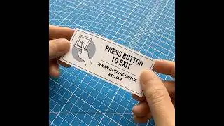 Press Button to Exit Door Notice Label Clear Instruction Malaysia Premium Sticker