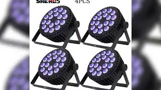 A must-have product!&nbsp;SHEHDS 4PCS Aluminum Alloy LED Flat Par 18x12W RGBW/18x18W RGBWA+UV LED Light