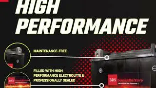 BRS Super Battery High Performance Power Sports Battery AGM OEM Replacement ATV, Motorcycle, UTV,