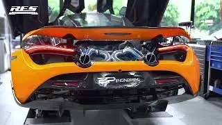 Mclaren 720S & RES Racing Exhaust  Catless Downpipe With Heat Shield+Titanium Muffler System
