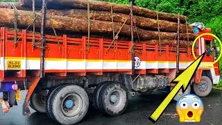 STUCKED ‼️‼️FULL LOAD LORRY STUCKED AT HAIRPINBEND DRIVING THAMARASSERY CHURAM WAYANAD GHAT KERALA