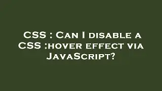 CSS : Can I disable a CSS :hover effect via JavaScript?