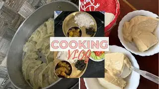 Sunday Indian Lunch & Dinner Routine || Cooking Vlog-18 || Chicken, Laal Saag, Mishti Doi & Momo