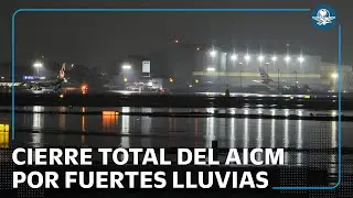 Caos en AICM: Suspenden operaciones por inundaciones y falta de luz en pistas
