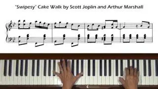 Joplin Marshall Swipesy Cake Walk Piano Tutorial Slow