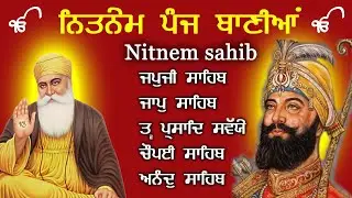 ਪੰਜ ਬਾਣੀਆਂ ਦਾ ਪਾਠ | Nitnem Panj Bania Da Path | Japji Sahib Da Path | Nitnem Sahib Full Path#5bania