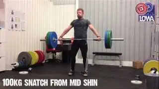 LOWA: Mike Causer - 100kg Snatch From Mid Shin