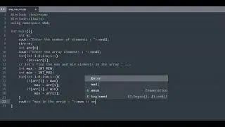 Find Maximum and Minimum Elements of an Array, C++ Implementation.