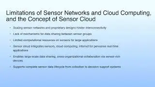 Short Summary | Sensor Cloud Computing