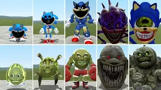 ALL SONIC AND LINGANG MELON EVOLUTION INTO GIANT MONSTERS IN GARRY'S MOD