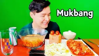 (KOREASUB) ASMR Mukbang ГАНЦ БИЕ ХҮНИЙ ХООЛ (스팸 집밥 라면 김치 계란후라이 먹방)
