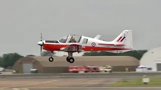 Scottish Aviation Bulldog T1 XX614 G-GGRR arrival at RAF Fairford RIAT 2019 AirShow