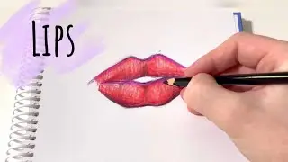 Drawing red lips 👄. How to draw lips. Easy learn