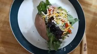This is homemade sweet potato salad 🥗🥗😋😋 with ranch dressing and sour cream and all kinds of salad