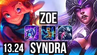 ZOE vs SYNDRA (MID) | 67% winrate, Rank 8 Zoe, 12/4/15, Dominating | BR Challenger | 13.24