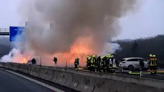 201212 A3 bei W&uuml;rzburg LKW Brand