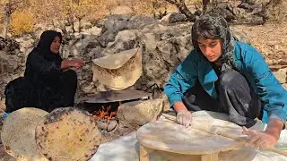 Learning to bake local bread on fire | Daily life of a nomadic girl🍞🙎&zwj;♀️