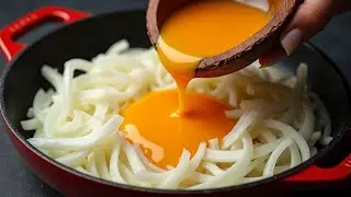 1 Zwiebel und 2 Eier! Schnelles Frühstück in 5 Minuten!