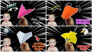 4 Amazing Papers Flying Toys : 100% Real Working Homemade Origami Airplane - HOW TO MAKE PLANS