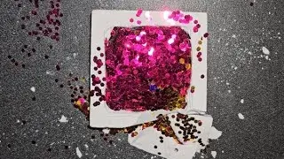 Repost: Pink/Purple/Gold Glitter Bomb 😋 #gymchalkasmr #oddlysatisfying #chalkcrushing #asmr 