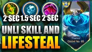 NEW THAMUZ SKILL NO COOLDOWN TRICK!! BEST EMBLEM AND BUILD FOR THAMUZ