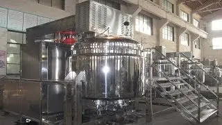 toothpaste making machine paste vacuum mixing equipment spray system inside vacuum emulsion tank