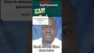 Remove all excel passwords for free #removeexcelpassword #excelvba