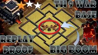 TH 9 (TOWN HALL 9) ANTI-AIR 2 STARS WAR BASE 2017 || THE BIG-BOOM || REPLAY PROOF || CLASH OF CLANS