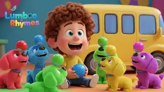 Five Little Dogs Song 🐶🎨 Learn Colors with Puppies! | Lumboo Rhymes Nursery Rhymes & Kids Songs