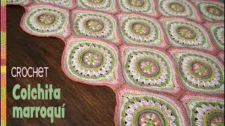 Colcha marroquí tejida a crochet: medio granny y acabados 😃 / Tejiendo Perú