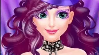 Barbie elegant purple curls hairstyle makeup asmr game #asmr #game #superstylistgame #barbie 