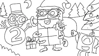 Drawing Numberblocks 8 as Santa Claus! 🎅✏️ Christmas Art