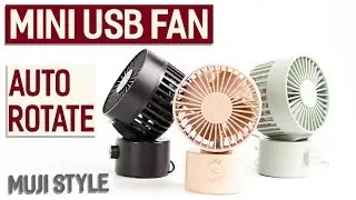 Muji Style Auto Rotate USB Powered Desktop Mini Fan - Super Cute and Strong Wind Speed