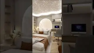 Bedroom interior with starry sky ceiling&nbsp;#lightingdesign&nbsp;🌌#fyp&nbsp;#light&nbsp;#smarthome&nbsp;#lightingdecor&nbsp;