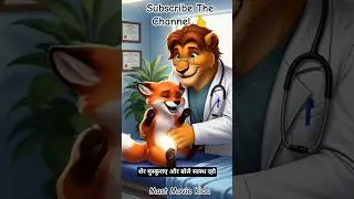 लोमड़ी का पेट दर्द 🦊 | Fox and Lion Doctor Short Story#FoxAndLion #AnimalStories #JungleHospital