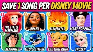 🎵 SAVE ONE SONG per Disney Movie 🎙️🔥 | Music Quiz | Choose Your Favoritte Song