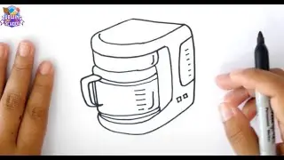 How to DRAW a COFFEE MACHINE? ☕ Drawing a COFFEE MACHINE Step by Step ☕