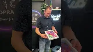 What&rsquo;s he opening?!  Something fun! #abstractart #spine #chiropractor #thebest #indianaartist