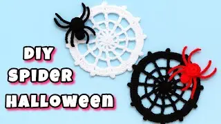 HOW TO CROCHET A SPIDER 🕷️🕸️No Magic Ring,No Sew,Easy Halloween DIY Tutorial,Crochet Keychain#yarn 