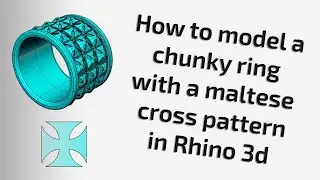 How to 3D model a chunky ring with a maltese cross pattern in Rhino