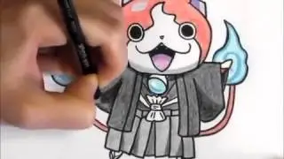 [妖怪ウォッチ２]　お正月ジバニャン　描いてみた！　[年賀状]how to draw Youkai Watch 요괴워치 그림