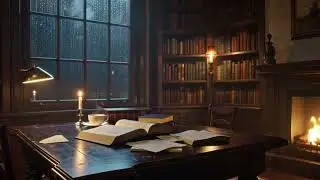 Cozy Library Ambience ~ For Relax, Study & Sleep