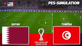 LIVE🔴| Qatar vs Tunisia - FIFA Arab Cup 2025 || PES 21 Simulation