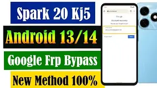 Tecno Spark 20 Frp bypass Android 13/14#//tecno spark 20 kj5 google account remove bypass
