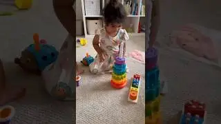 Rainbow Stacking Tower Spinning Multicolor #spinning #colors #rainbow #stack #toys #gift #shorts