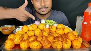 Eating Spicy Lost Of Egg Curry With Rice Salat || Asmr Eating Mukbong Show