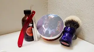 Hub City Soap Company Alpha, Bullseye Brushworks / Viking Soaps Brush, Weck Sextoblade Hair Shaper