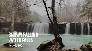 Falling Water Falls (snowy version) - #waterfallsinarkansas