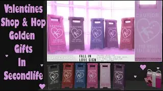 Secondlife Golden Gifts Valentines Shop & Hop & free 400L$ gift card 2024