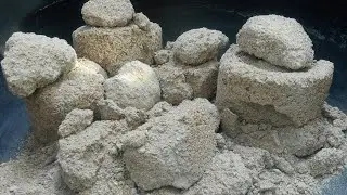 ASMR Gritty sand cement water crumble in bucket  very satisfying asmr